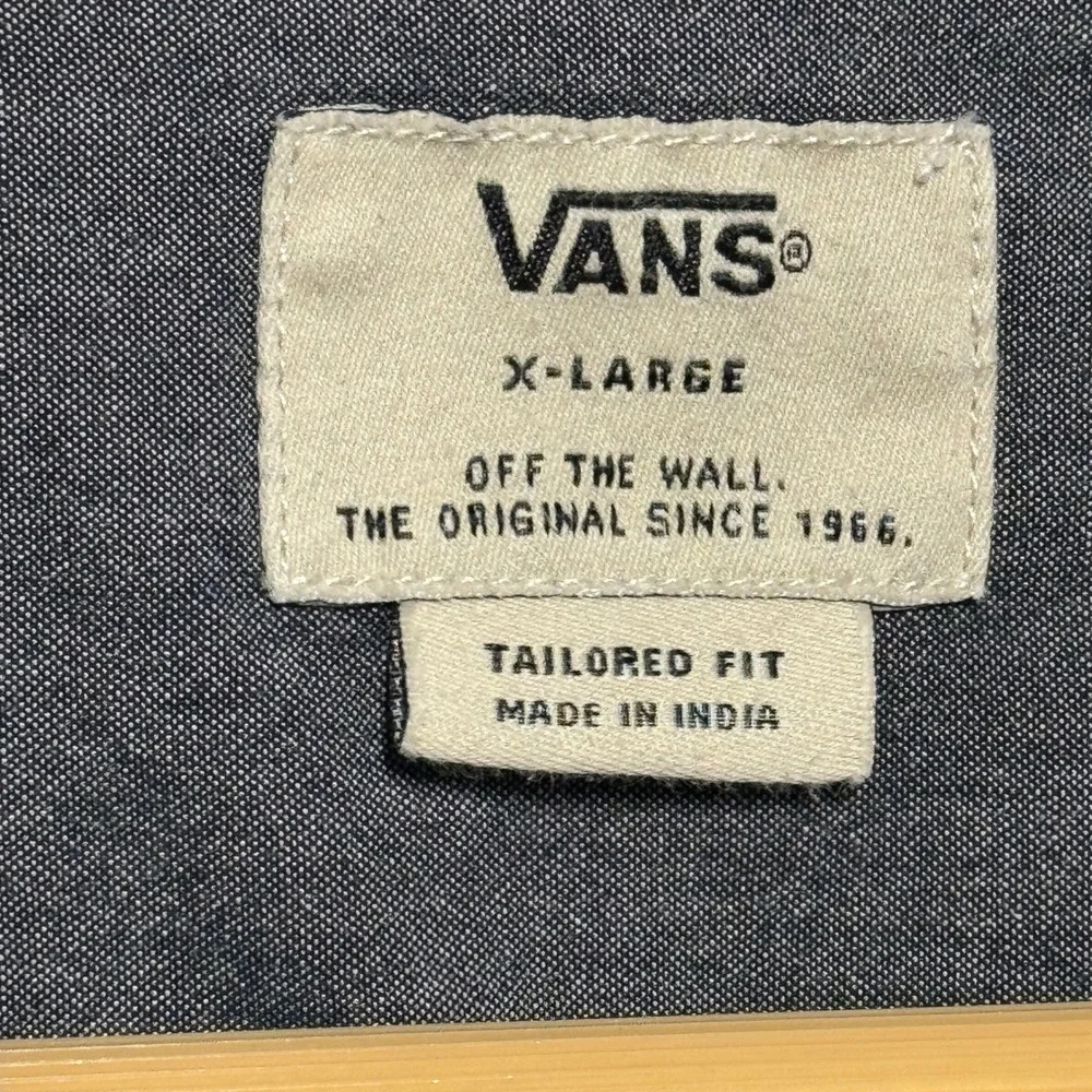 Vans Mens XL Tailored Fit Windowpane Plaid Flannel Shirt White Black VN0A3166WHT - Picture 2 of 8
